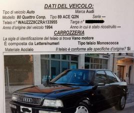 AUDI 80 CABRIO BORSONE TENNIS TYGER
