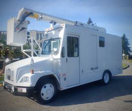 FREIGHTLINER FS-65 USED 2006 FREIGHTLINER FS65 BOOM TRUCK DIESEL WITH REAR SHELVINGS