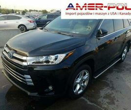 TOYOTA HIGHLANDER 2019, 3.5L, LIMITED, 4X4, PORYSOWANY LAKIER WARSZAWA