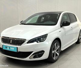 PEUGEOT 308 ESSENCE 130 GT LINE TOIT PANO CAMÉRA GPS RADAR AV/AR 1ÈE MAIN