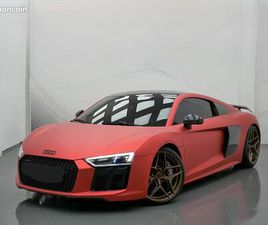 AUDI R8 V10 PLUS 5.2L 610 CH ROUGE AVEC COVERING ROUGE SATINÉ, AM 2015 NON FAPÉE D'ORIGINE=SONORITÉ