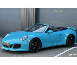 PORSCHE 911 CABRIOLET 4S BLEU MIAMI - CRÉDIT 1577 EUROS PAR MOIS - MALUS PAYÉ - 991 PHASE 2 - 991.2 420 CH - CUIR ÉTENDU - BAQUETS GT3 - PSE - BOSE - PDLS