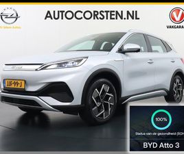 BYD ATTO3 BYD ATTO 3 60KWH DESIGN SOH 100% PANORAMADAK LEDER+ELEKTR.VERST. WARMTEPOMP ADAPTIEVE CRUISE 360°CAMERA APPLE CARPLAY ANDROID AUTO ELEKTR.ACHTERKLEP DESIGN VERK