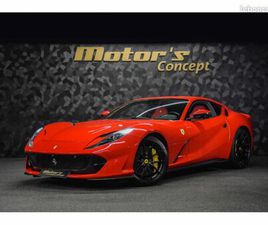 FERRARI 812 SUPERFAST 6.5 V12 800 CH 2020 - ROSSO CORSA CARBONE CAMERA 360 BAQUETS PASSENGER DISPLAY
