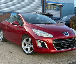PEUGEOT 308 CC 2012 PEUGEOT 308 1.6 THP 156 ALLURE 2DR CONVERTIBLE PETROL MANUAL
