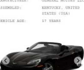 CORVETTE C6 CABRIOLET 2008 CHEVROLET CORVETTE CONVERTIBLE