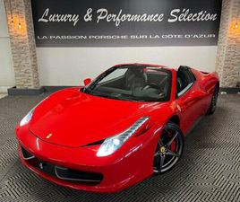 FERRARI 458 SPIDER 4.5 V8 570CH - 38 000KM - ROSSO CORSA - SUIVI COMPLET