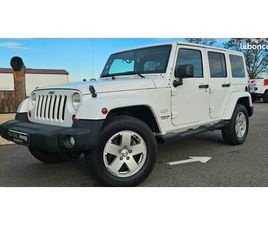 JEEP WRANGLER JK SAHARA – 2.8 CRD – 2013 – 215 700 KM – VASP 2 PLACES –BOÎTE AUTO - BLANC – GPS – GARANTIE 1 AN