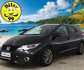 HONDA CIVIC TOURER HONDA CIVIC TOURER 1,8I ELEGANCE PLUS / P. KAMERA / NAVI / MERKKIHUOLLETTU / VAKKARI / 2X RENKAAT - HULLU BLACKWEEK 2,49% KORKOTARJOUS - SUOMI-AUTO TÄYDELLISELL