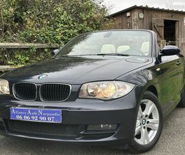 BMW 118 I CABRIOLET 143 CH BLEU MONACO CUIR BLANC 88500 KMS 2EME MAIN SUPERBE