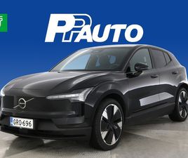 VOLVO EX30 TWIN PERFORMANCE VOLVO EX30 TWIN PERFORMANCE PLUS ACC, HARMAN/KARDON, 2X RENKAAT, PERUUTUSKAMERA, BLIS, LÄMPÖPUMPPU, ONYX BLACK - TALVIMARKKINAT! KORKO 2,99% JA PP-PREMIUM 24KK