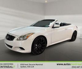 INFINITI G CABRIOLET G37 2009 INFINITI G37 S RWD. HEATED LEATHER SEATS, CONVERTIBLE HARDTOP,