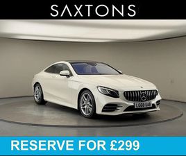 MERCEDES CLASSE S COUPE MERCEDES-BENZ S CLASS 4.0 S560 V8 BITURBO AMG LINE (PREMIUM) COUPE 2DR PETROL G-TRONIC EURO 6 (S/S) (469 PS) 19'' ALLOYS, COUPE 2018, 49725 MILES, £38950 - 3298