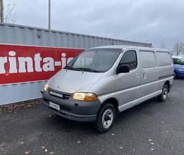 TOYOTA HIACE 2,4 TDSL 5OV PITKÄ 4WD - SUOMI-HIACE! PITKÄ 4-VETO, VETOKOUKKU, LED-LISÄVALO, RADIO, 2X RENKAAT, HUOLTOKIRJA, LEIMATTU 9/25