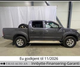 TOYOTA HILUX DOUBLE CABINE 3L-4WD/171HK/5-SETER/AUTOMAT/S+V DEKK/HENGERFESTE