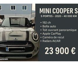 MINI MINI COOPER S MINI COOPER S (5 PORTES) – 192 CH – 2020 – 40 000 KM – OPTIONS – TOIT OUVRANT