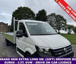 2022 VOLKSWAGEN CRAFTER 2.0TDI 3.5T. EXTRA LONG 6M (20FT) DROPSIDE, EU.6 XLWB, AIR CON,140BHP DRO...