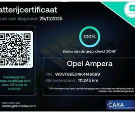 OPEL AMPERA OPEL AMPERA-E BUSINESS EXECUTIVE 60 KWH 100% SOH