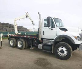 INTERNATIONAL TRUCKS WORKSTAR 2010 INTERNATIONAL 7600 FLATBED CRANE TRUCK ONLY 31K MILES