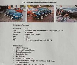 FORD ESCORT RS FORD ESCORT - OLDTIMER - 2,0 / 16 V RS F1SAUBER EDITION SWISS