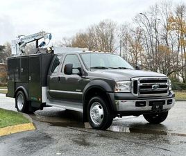 FORD F 450 SUPER CAB USED 2006 FORD F-450 SD SUPERCAB 4X4 DRW XLT SERVICE TRUCK WITH AUTO CRANE