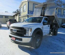 FORD F550 USED 2019 FORD F-550 WORK READY XL-MODEL 3 PASSENGER 6.7L - POWER STROKE DIESEL.. 4X4.. REGULAR-CAB.. HYDRAULIC-DUMP-BOX.. TRAILER BRAKE..