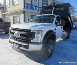 USED 2020 FORD F-550 WORK READY XL-PACKAGE 3 PASSENGER 6.7L - POWER STROKE DIESEL.. 4X4.. REGULAR-CAB.. HYDRAULIC-DUMP-BOX.. TRAILER BRAKE..
