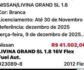 NISSAN LIVINA NISSAN LIVINA GRAND SL 1.8 16V FLEX FUEL AUT. 2012