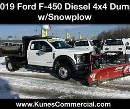 FORD F450 SUPER CAB 2019 FORD F-450 SUPER DUTY SUPER CAB DIESEL 4X4 DUMP TRUCK W/SNOWPLOW
