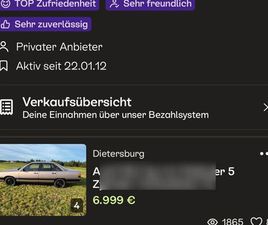 AUDI 100 TYP 44 OLDTIMER 5 ZYLINDER TURBODIESEL TD