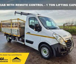 2019 19 VAUXHALL MOVANO 2.3 CDTI 3500 BITURBO DROPSIDE REAR MOUNTED HIAB DIESEL