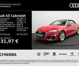 AUDI A5 CABRIO 40 TFSI AUDI A5 CABRIOLET S LINETDI S TR. *HUD*NAVI*8-FACH*