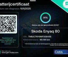 SKODA ENYAQ IV 80 SPORTLINE 91% SOH PANO|DODEHOEK|360CAM|MEM — SKODA — MARKTPLAATS