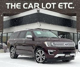 USED 2020 FORD EXPEDITION MAX PLATINUM 4X4, 7 PASSENGER, MOONROOF, HEATED LEATHER SEATS, BACK UP CAM, NAV, POWER LIFTGATE!!