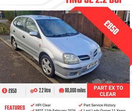 2004 NISSAN ALMERA TINO 2.2 DCI 136 SE 5DR HATCHBACK DIESEL MANUAL