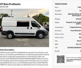 RAM TRUCKS RAM PROMASTER CARGO VAN 2017 RAM PROMASTER 2500 136 IN WB HIGH ROOF CARGO VAN!!
