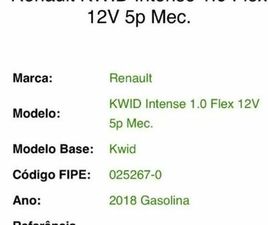 RENAULT KWID RENAULT KWID INTENSE 1.0 FLEX 12V 5P MEC. 2018