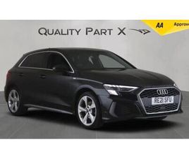 AUDI A3 SPORTBACK 40 TFSI E 2021 AUDI A3 1.4 TFSIE 40 S LINE SPORTBACK S TRONIC EURO 6 (START/STOP) 5DR 13KWH HATCHBACK PETROL/ELECT...