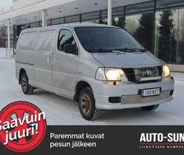 TOYOTA HIACE TOYOTA HIACE 2,5 D-4D 117 6OV. PITKÔ 4WD - #KORKO 2,99% + KULUT - #WEBASTO KAUKOS. #2X LIUKUOVET #PARIOVET TAKANA #JUURI KATSASTETTU #ILMASTOINTI #VETOKOUKKU