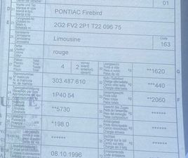 PONTIAC FIREBIRD ROUGE, ANNÉE 1996 - SUPER PRIX!