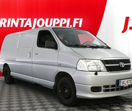 TOYOTA HIACE TOYOTA HIACE 2,5 D-4D 117 4OV PITKÄ - 14 PÄIVÄN PALAUTUSOIKEUS - HUOLTOKIRJA, LOHKOLÄMMITIN, 2X RENKAAT, VETOKOUKKU