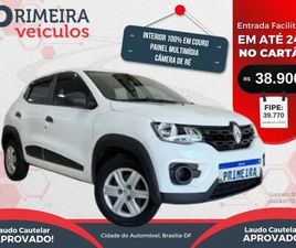 KWID 1.0 INTENSE 2019/20 - INTERIOR 100% EM COURO, COM PAINEL MULTIMÍDIA E CÂMERA DE RÉ