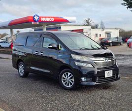2012 TOYOTA VELLFIRE G PACKAGE BLACK 2.4 PETROL HYBRID 201(12) ULEZ FREE, 7 SEAT MPV HYBRID ELECT...