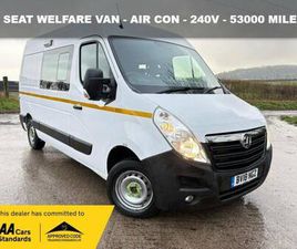 2018 18 VAUXHALL MOVANO 2.3 CDTI 3500 WELFARE UNIT DIESEL MANUAL FWD L2 H2 EURO