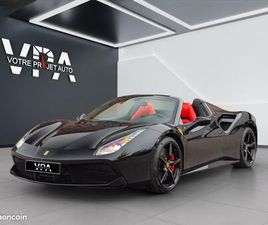 FERRARI 488 SPIDER V8 3.9 670CH • SIÈGES CUIR ROUGE LEDS VOLANT CARBONE SUSPENSION SPORT