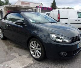 VW GOLF 6 CABRIOLET 1.4 TSI 160 CARAT DSG7 BOITE AUTO 2/14 168MKM CUIR/CLIM/GPS/TEL/JA/S.CHAUFF/CAMERA/XENON/ FACTURES ENTRETIEN