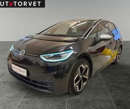 VOLKSWAGEN ID.3 2020 VW ID.3 PRO PERFORMANCE 58 KWH 1ST PLUS HATCHBACK BAGHJULSTRÆK AUT 5D 102.000 KM KR 122.700