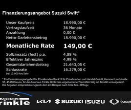 SUZUKI SWIFT SUZUKI SWIFT COMFORT+ 149,-€/MTL. OHNE ANZAHLUNG!! NAVI
