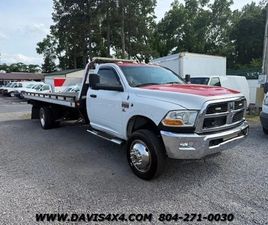 2012 DODGE RAM 5500 4X4 HEAVY DUTY CUMMINS FLATBED ROLLBACK TOW TRUCK