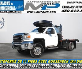 GMC SIERRA 3500HD 4X4 DIESEL DURAMAX PLATEFORME DE 11 PIEDS AVEC